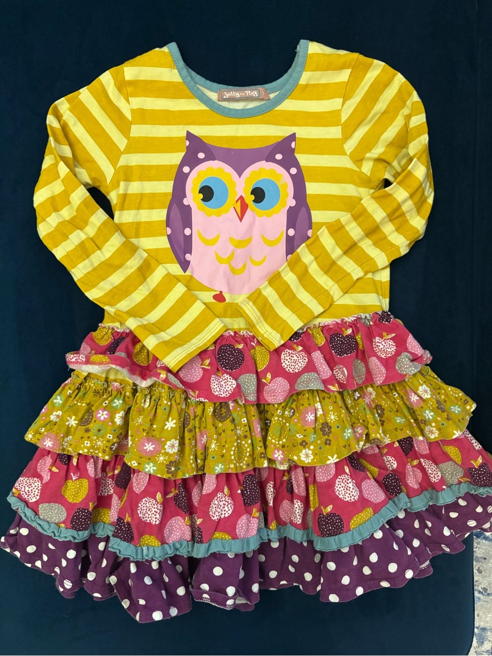 Jelly the Pug girls ruffle dress size 7